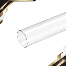 Plastic Pipe Rigid Round Tube Clear 1"(26mm) ID 1.1"(28mm) OD 9.6" (245mm)