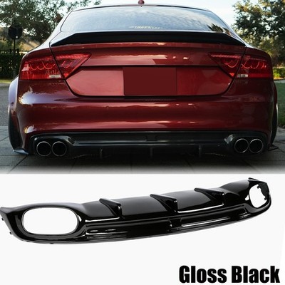Fit for Audi A7 Sline S7 2012-2015 Gloss Black Rear Bumper Lip Diffuser Body Kit