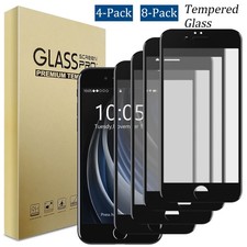For Apple iPhone SE 3rd Gen/SE 2022 Full Cover Tempered Glass Screen Protector