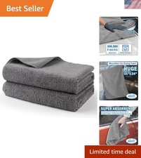 Professional Large Microfiber Car Drying Towels 2 Pack, Lint Free, Scratch Fr...