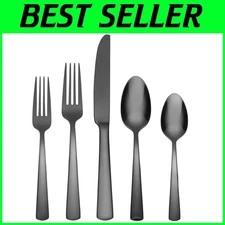 Stylish Black Stainless Steel Flatware - 20pc