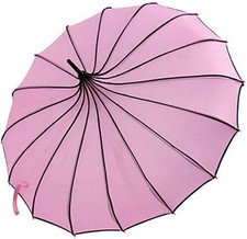 VIVI SKY Pagoda Peak Old-Fashionable Ingenuity Umbrella Parasol Pink