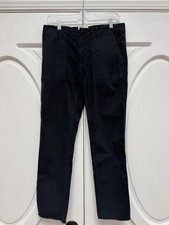 Nili Lotan Jenna Pants 4 Green Utility Pockets Military Stretch Raw Hem Casual