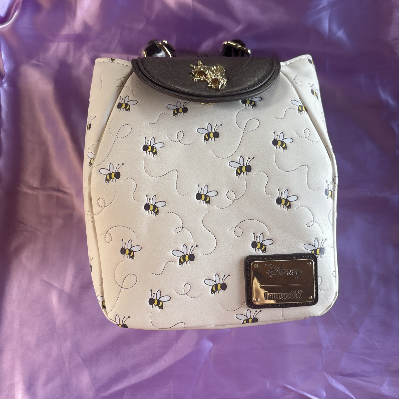 Loungefly Disney Winnie the Pooh Bee Mini Backpack Cream Brown Yellow