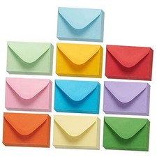 Mini Envelopes - 4 x 2.7 Inches, 100 Count, Assorted Colors - Gift Card