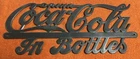 Vintage COCA COLA IN BOTTLES Sign Emblem Badge Grille Door 17-1/2” X 7” Soda Gas
