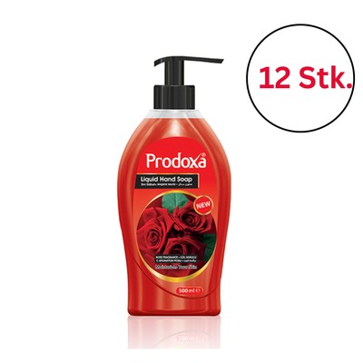 (2,33 EUR/l) Flüssigseife Rosenduft 12x 500 ml | Handwaschseife