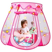 Princess Tent Girls Kids Playhouse Pop Up Play Tent with Tent with star lights