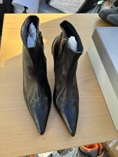 Gucci Vintage Women s Black Leather Ankle Boots Zip Studded Stiletto 9.5B