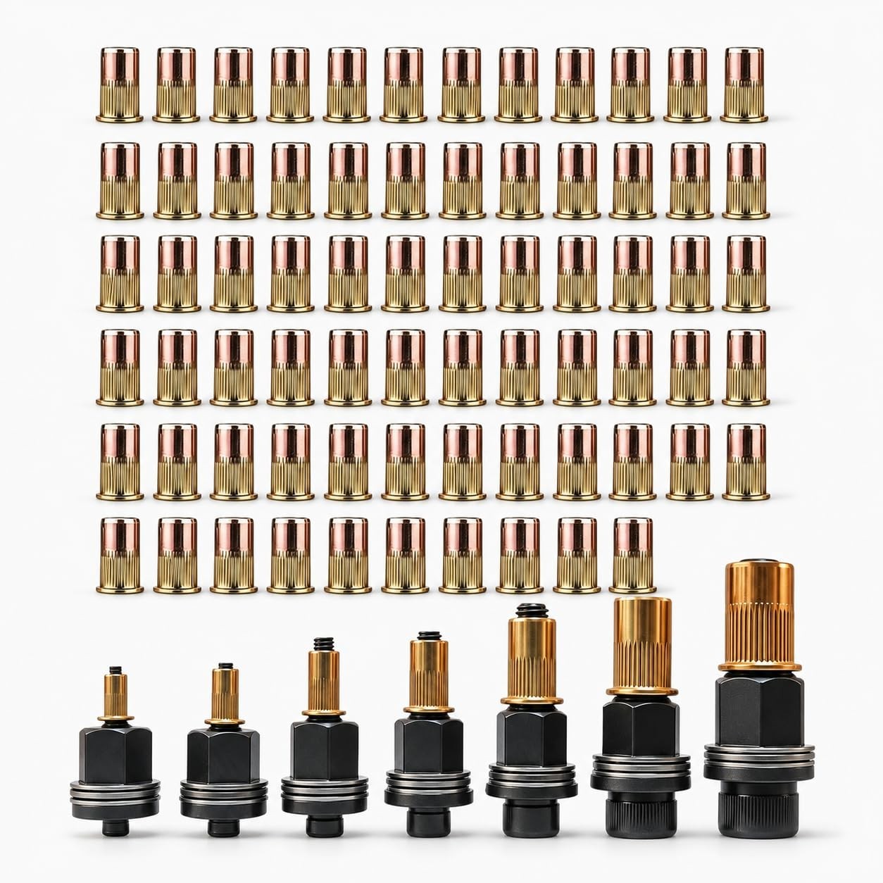 Rivet Nut Mandrel Set M3-M12, 77PCS Carbon Steel Rivnut Kit