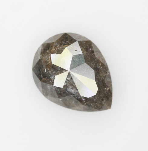 1.52 Ct Natural Loose Diamond, Pear diamond, Salt and Pepper diamond for Ring - Picture 6 of 12