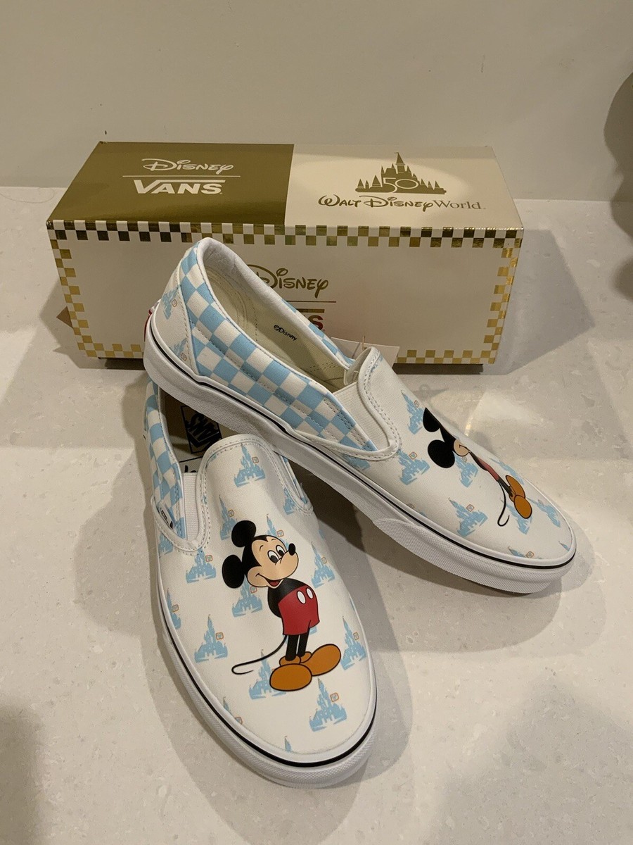 Disney Parks 50th Anniversary Mickey Mouse Vans Slip On Sneakers M 11 Disney Parks 50th Anniversary Vans Mickey Mouse Classic Slip  main image 2