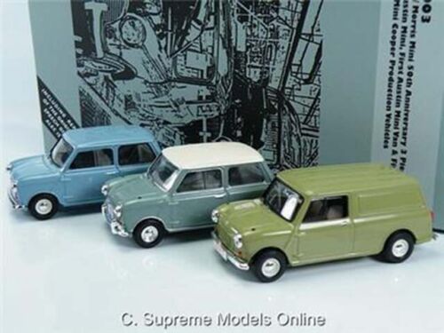 CORGI VANGUARDS MINI AUSTIN MORRIS 3 MODEL CAR VAN GIFT SET 50TH 1:43 MI2003 T3 - Picture 3 of 9