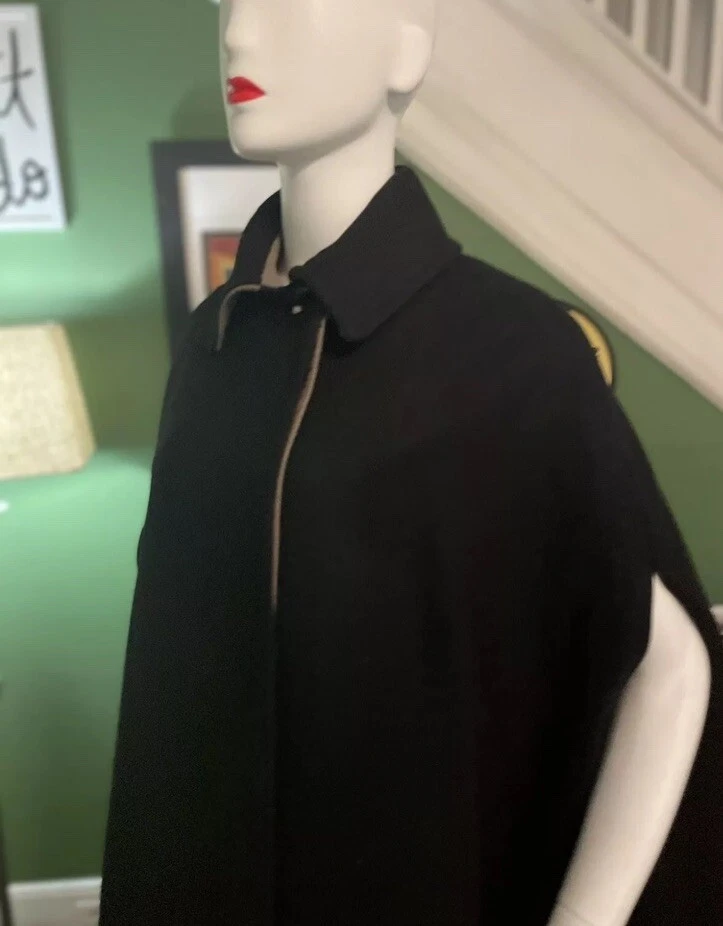 RARO Sydney Haber NY París Roma DE COLECCIÓN CAPA DE LANA PEQUEÑA Azul Marino 🌻 Foto 3 de 4