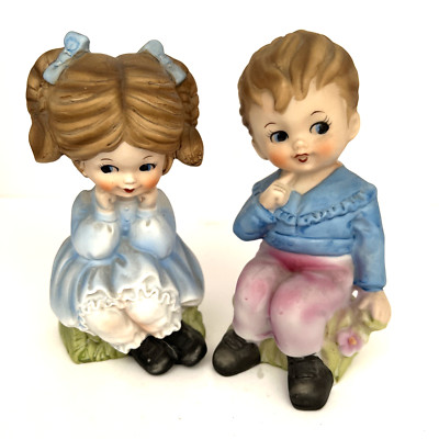 Vintage Aladdin Giftware Sweet Little Boy and Girl