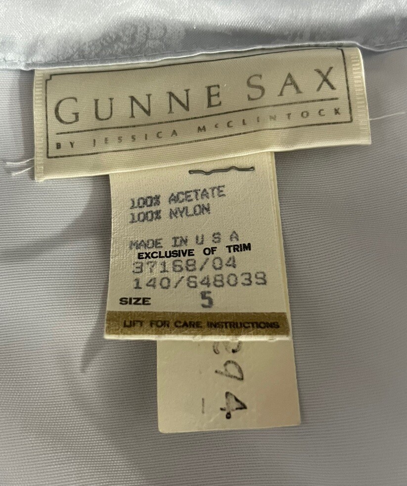 Vintage Gunne Sax By Jessica McClintock Sz 5 Strapless Midi 1980 Satin Victorian