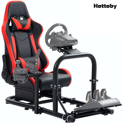 Hottoby Racing Sim Cockpit Stand &Gaming Seat Fit Logitech Thrustmaster Fanatec