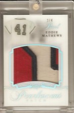 2017 LEAF PEARLESCENT PATCHES EDDIE MATHEWS BASEBALL CARD 2/4