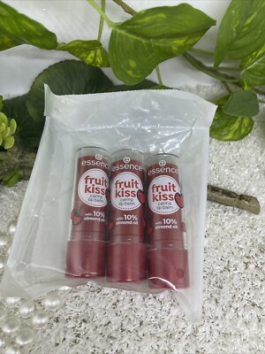 essence 3 x Fruit Kiss Caring Lip Balm mit Mandelöl 02 Cherry Love 3 x 4,8g neu