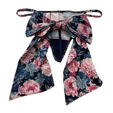 Victoria's Secret V String Panty Dream Angels Satin Bow Back Floral S L
