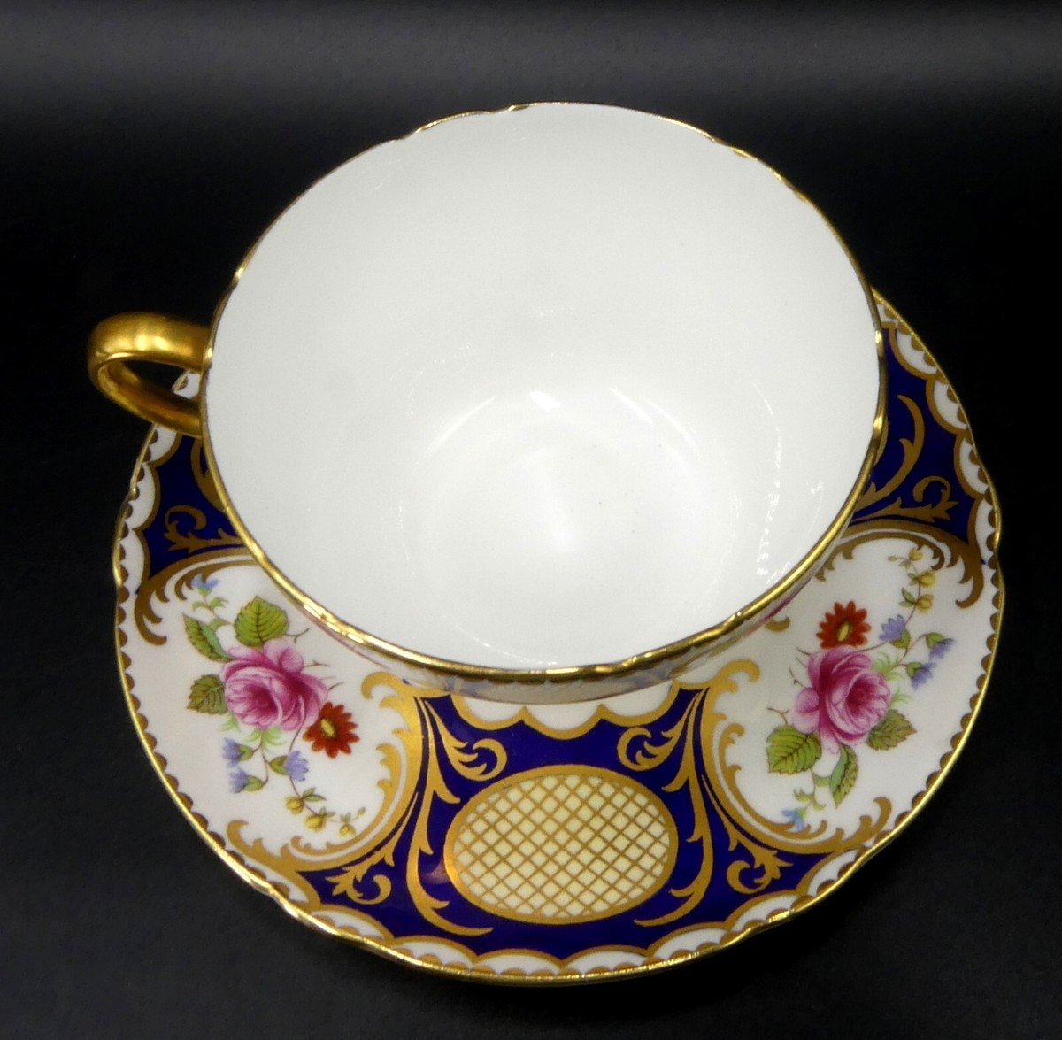 Vintage marked Shelley 13499/42 royal blue rose flower cup Vintage marked Shelley 13499/42 royal blue rose flower cup