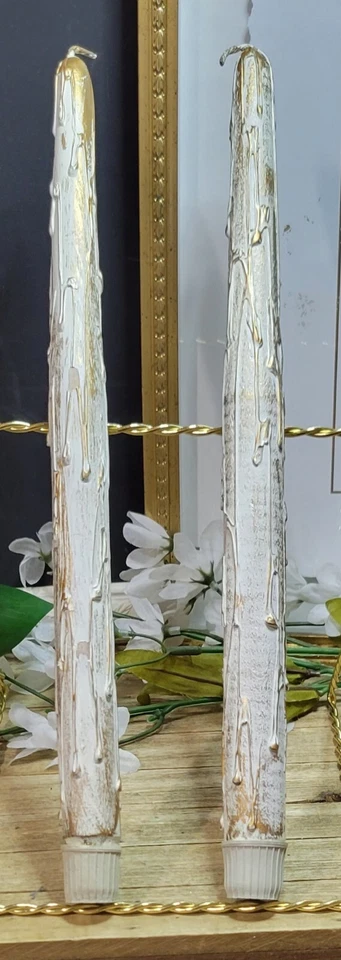 Vela de fusión de madera cónica sintética MCM vintage (par) Foto 2 de 4