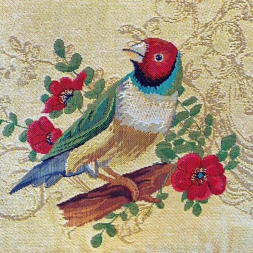 18" 45CM TROPICAL BIRDS SERIES, LOVE BIRDS BELGIAN TAPESTRY CUSHION COVER, 5129 - Picture 4 of 10