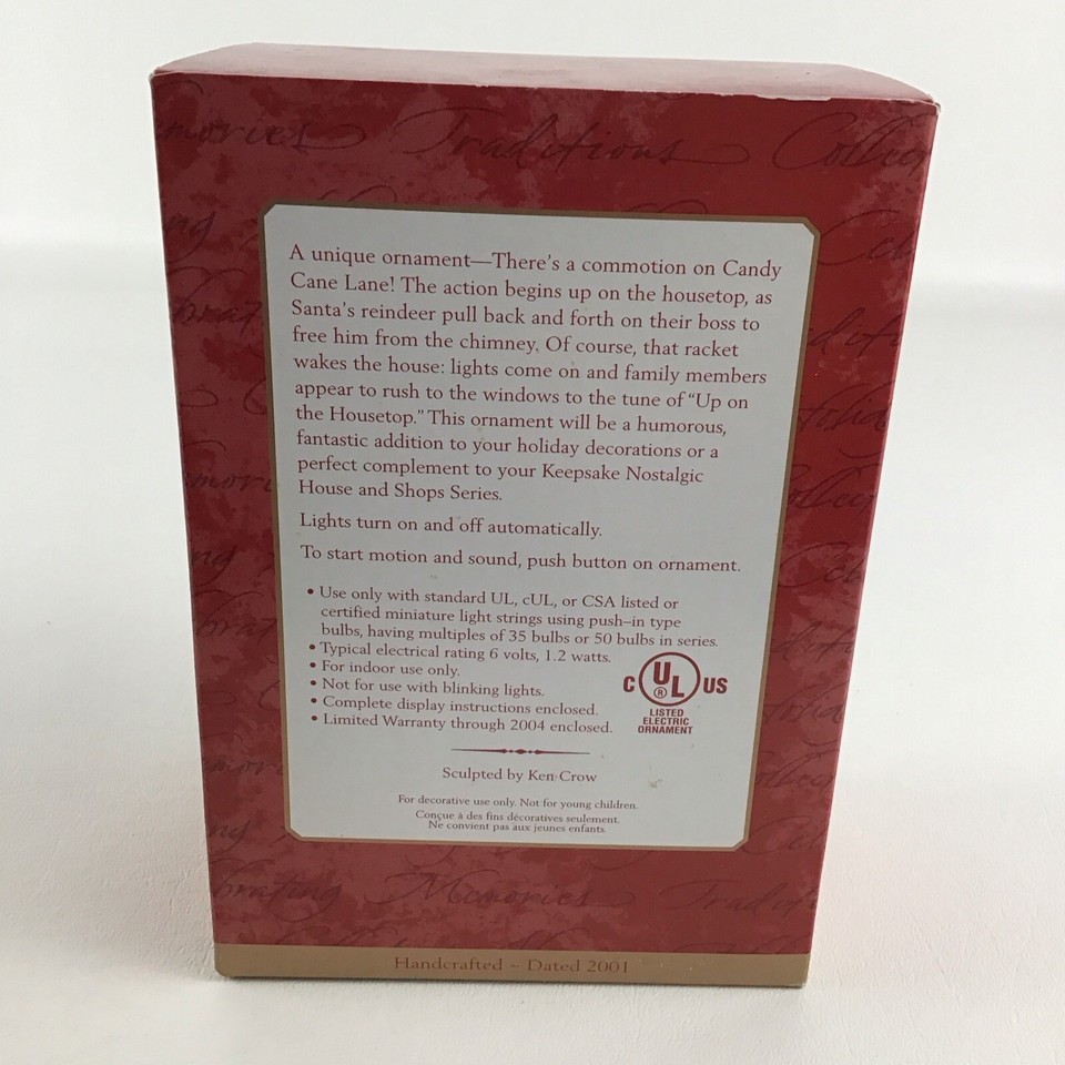 Hallmark Keepsake Christmas Ornament Up On The Housetop Light Motion