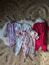 Bundle bamboo pajamas zippies floral posh peanut bums n roses 3-6m