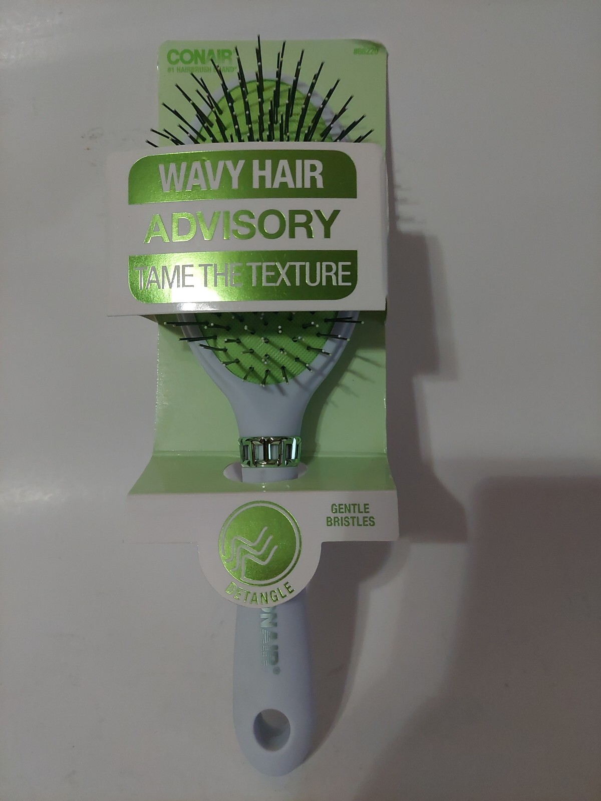 Conair White & Green the Hairbrush Advisory Wavy Hair Detangle Cushion