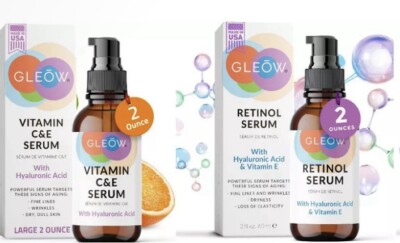 Gleow Retinol Serum w/hyaluronic Acid & Vit E & Vit C&E Serum 2 fl oz each!!