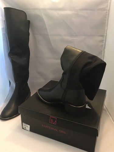 Bottes Noires Material Girl Darcell Pour Femme, Taille 38 (US 8), Imitation Cuir, Idéales Pour L'automne/hiver