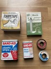 Lot Of 6 Vintage Items-1960s 1970s Halo Candles Style Carpet Tape Band-Aid Metal