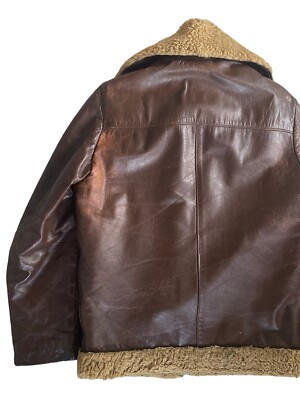 Vtg Kurland Star Sportswear Distressed Glove Tanned Leather Bomber