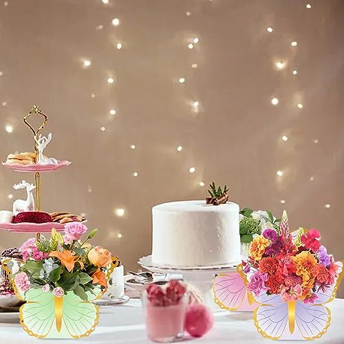 12 Piezas Centros de Mesa Mariposa para Decoraciones de Mesa de Fiesta Baby Shower Cumpleaños - Imagen 7 de 7