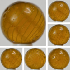 Handmade Gooseberry Marble, Amber Glass, 11/16 in, Good to NM-, Germany, S1409