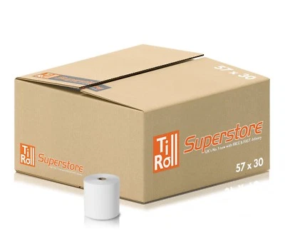 TILL ROLL SUPERSTORE 20 Thermal Till Rolls BEST PRICE 57 x 30mm For Credit Card PDQ and SumUp