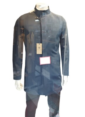 Men's Winter Jacket Blue Medium Long Padded Comfortable Sport Classic 52 ITA
