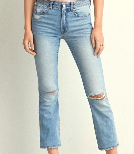 Kick Crop RIPPED Stretch Denim | eBay