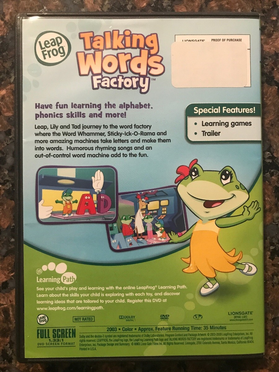 Leap Frog Talking Words Factory Reading Skills Dvd | eBay