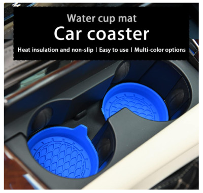 BLUE coaster anti-slip car cup holder coasters 2 pack NEW