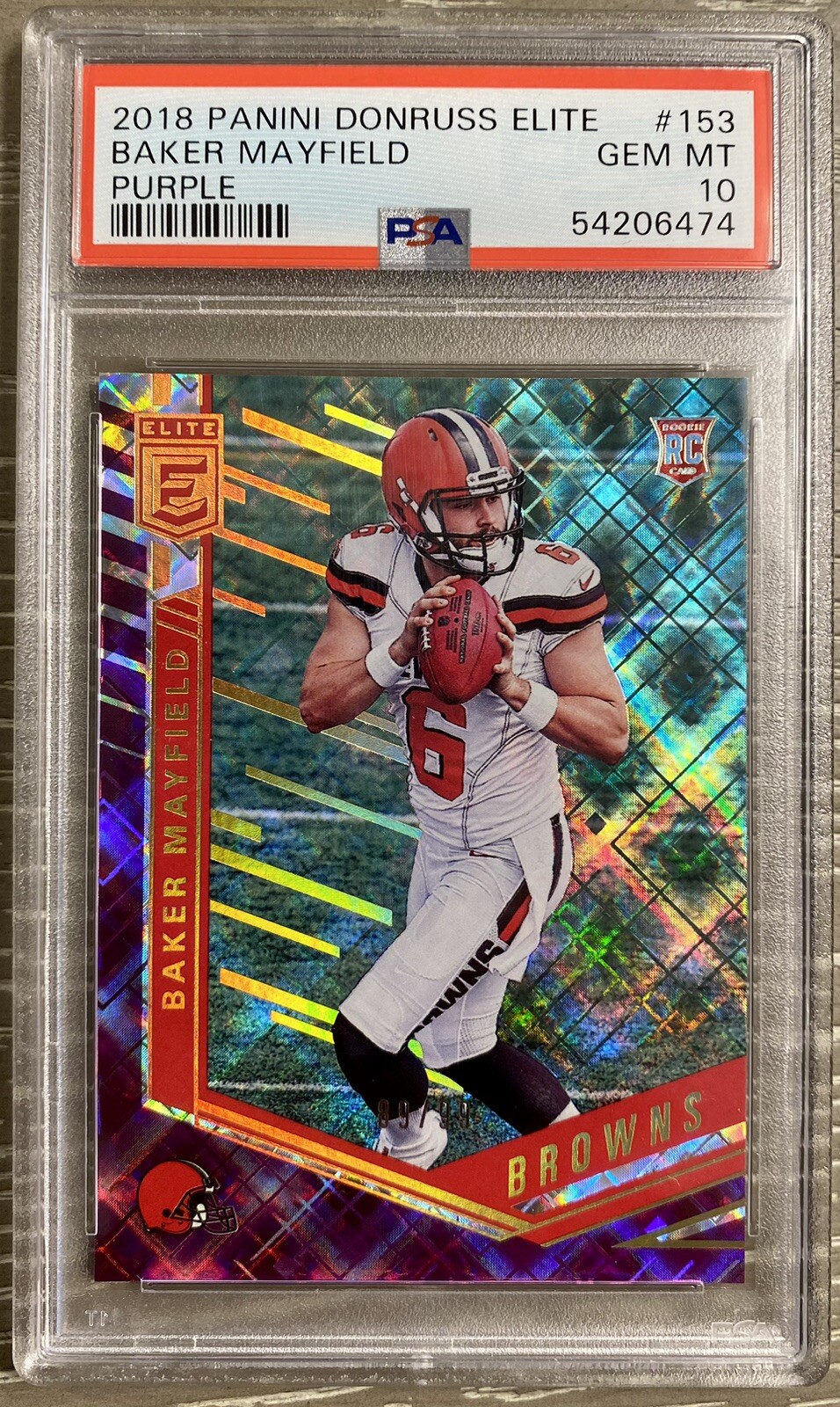 2018 Elite Baker Mayfield Rookie Purple /99 PSA 10 Rookie SSP RC Ultra Rare