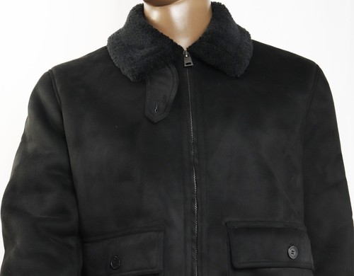 $250 New Mens Club Room Full Zip Faux Suede Sherpa Lined Black Coat Jacket L - Picture 2 of 5