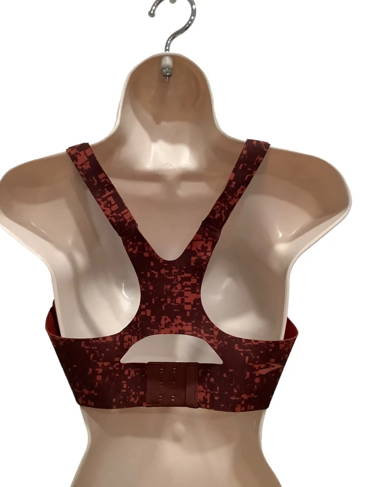 Sujetador deportivo BROOKS para mujer 36C espalda deportiva naranja óxido acolchado soporte alto usado en excelente estado Foto 3 de 4