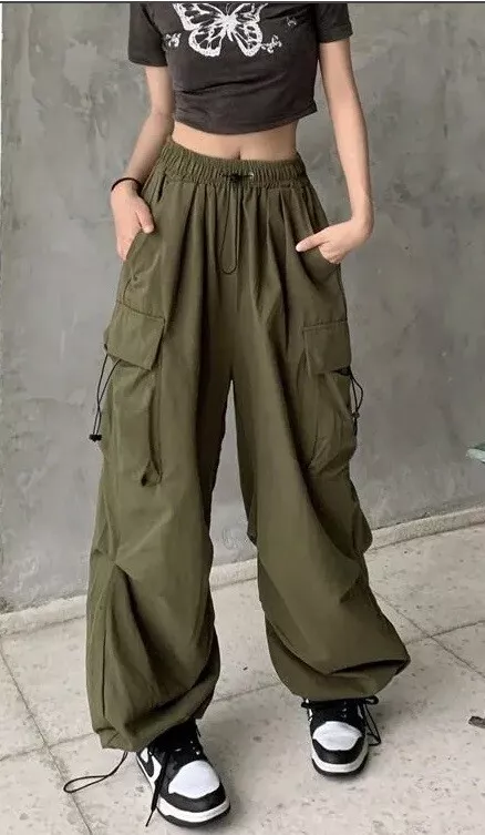 Unisex Teen Hip Hop Punk Loose Baggy Cargo Pocket Pants Long Trousers  Overalls