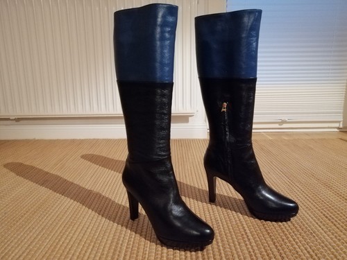 Original FENDI Stiefel Absatz&Plateau Schwarz/Blau Leder Gr. 41 NEU - Bild 5 von 12