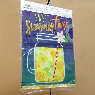 Sweet Summertime Mason Jar Garden Flag 12.5''x18'' New Evergreen Flag & Garden