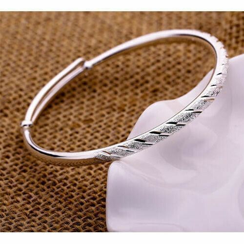 Brazalete enchapado en plata Damas Mujeres Boda Joyería Mejor Regalo Navidad - Imagen 5 de 9