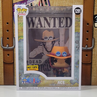 FUNKO POP ACE WANTED POSTER 1291 ONE PIECE HOT TOPIC EXCLUSIVE