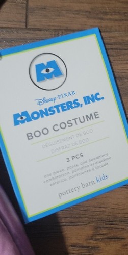 Pottery Barn Kids Disney Pixar Monsters Inc Boo Costume Size 4-6 - Picture 3 of 7